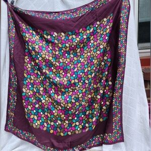 Nicole Miller plum silk‎ scarf